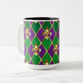 Tasse 2 Couleurs Fond de bijoux Mardi Gras (Devant gauche)
