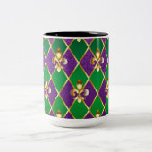 Tasse 2 Couleurs Fond de bijoux Mardi Gras (Centre)