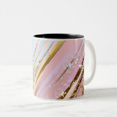 Tasse 2 Couleurs Fond rose texturé (Devant droit)