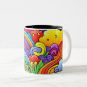 Tasse 2 Couleurs Fonds arc-en-ciel (Devant droit)
