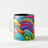Tasse 2 Couleurs Fonds arc-en-ciel (Devant gauche)