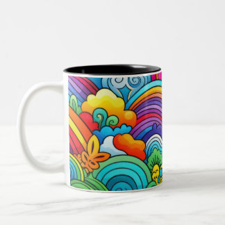 Tasse 2 Couleurs Fonds arc-en-ciel
