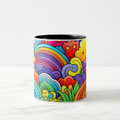 Tasse 2 Couleurs Fonds arc-en-ciel (Centre)