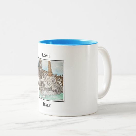 Tasse 2 Couleurs Fontana dei Quattro Fiumi. Rome, Italie (Devant droit)