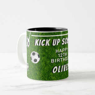 Tasse 2 Couleurs Football Ball Football Grass Sports Anniversaire