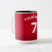 Tasse 2 Couleurs Football Red Jersey (Devant gauche)