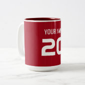 Tasse 2 Couleurs Football Red Jersey (Devant gauche)
