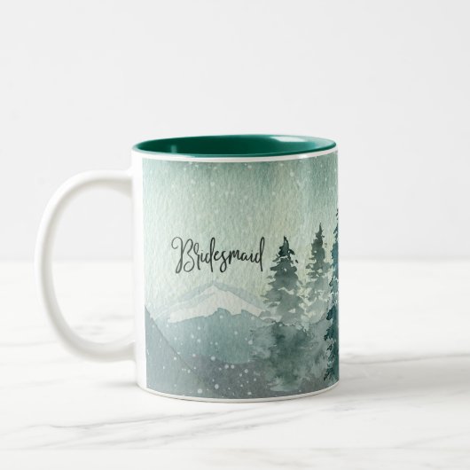Tasse 2 Couleurs Forest Wonder Mariage Mémoire Bridesmaid (Gauche)
