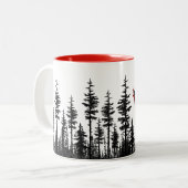 Tasse 2 Couleurs Forêt de pins sylvestre Buffalo abattu Loup hurlan (Devant gauche)