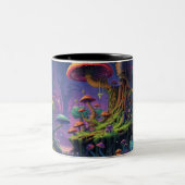 Tasse 2 Couleurs Forêt Trippy avec créature psychédélique (Centre)