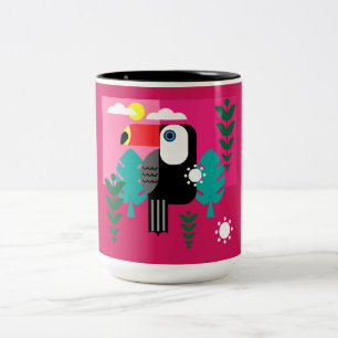 Tasse 2 Couleurs Forêt tropicale tropicale Toucan