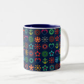 Tasse 2 Couleurs Formes amusantes Abstraites design rétro impressio (Devant droit)