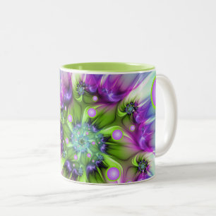 Tasse 2 Couleurs Formes arrondies de spirale colorées Art fractal A