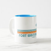 Tasse 2 Couleurs Fort Walton Beach Floride Sun Palm Trees (Devant gauche)