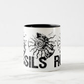 Tasse 2 Couleurs FOSSILES ROCHE Ammonite (Centre)