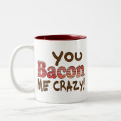 Tasse 2 Couleurs Fou de Bacon (Gauche)