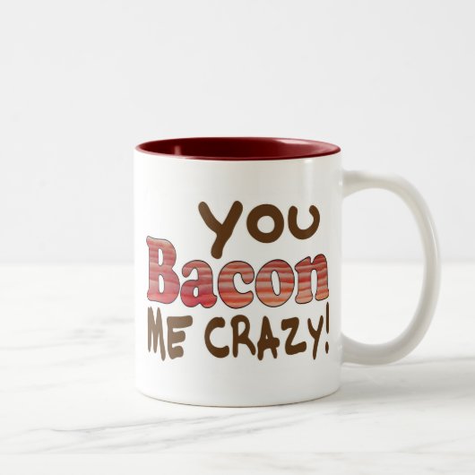 Tasse 2 Couleurs Fou de Bacon (Droit)
