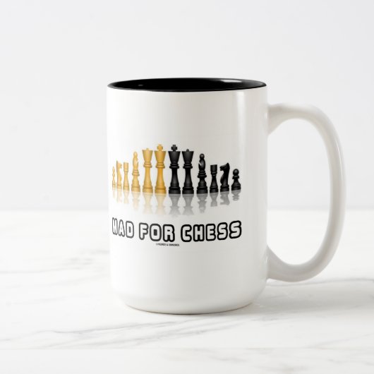 Tasse 2 Couleurs Fou d'échecs (échiquier réfléchissant) (Droit)