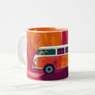 Tasse 2 Couleurs Fourgon aménagé Volkswagen des années 1960 ou 1970
