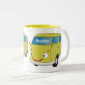 Tasse 2 Couleurs Fourgonnette verte lime classique de dessin animé (Devant droit)