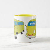 Tasse 2 Couleurs Fourgonnette verte lime classique de dessin animé (Centre)