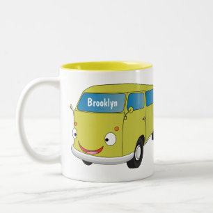 Tasse 2 Couleurs Fourgonnette verte lime classique de dessin animé