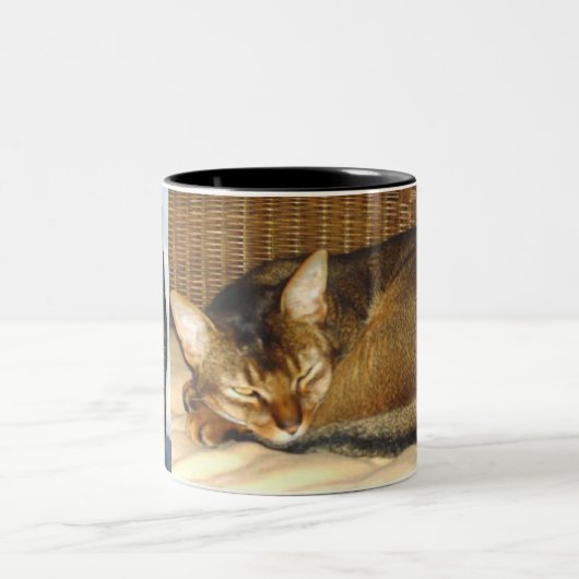 Tasse 2 Couleurs Fourrure vermeille de chat abyssinien (Centre)