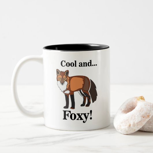 Tasse 2 Couleurs Fox Animal Wildlife Foxy (Avec donut)
