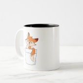 Tasse 2 Couleurs Fox Cute Dessin Fox dans Pocket Cute Fox Clipart (Devant gauche)