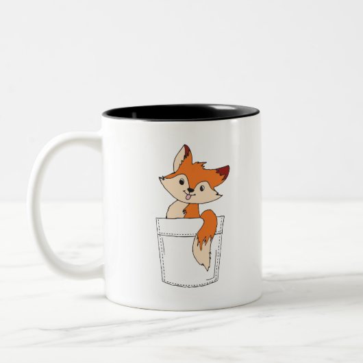 Tasse 2 Couleurs Fox Cute Dessin Fox dans Pocket Cute Fox Clipart (Gauche)