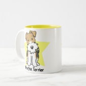 Tasse 2 Couleurs Fox Terrier de fil d'étoile de Kawaii (Devant gauche)
