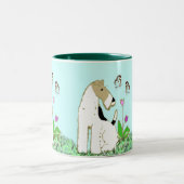 Tasse 2 Couleurs Fox Terrier et papillons de fil (Centre)