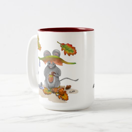 Tasse 2 Couleurs FR Tasse/Mug Automne/Autumn Souris/Mouse (Devant gauche)