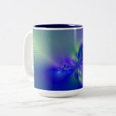 Tasse 2 Couleurs Fractal 44 (bleu, vert et violet) (Devant gauche)