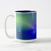 Tasse 2 Couleurs Fractal 44 (bleu, vert et violet) (Gauche)