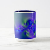 Tasse 2 Couleurs Fractal 44 (bleu, vert et violet) (Centre)