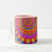 Tasse 2 Couleurs Fractale folle rose (Devant gauche)