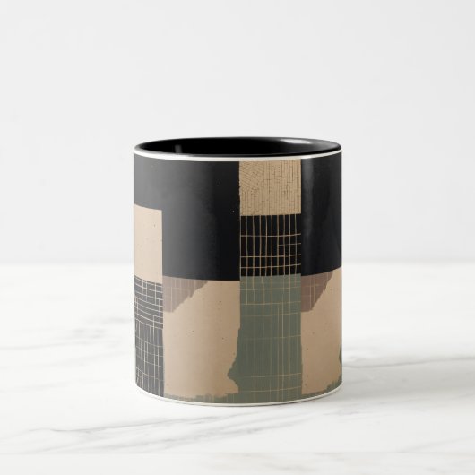 Tasse 2 Couleurs Fragments Abstrait Print Cup (Centre)