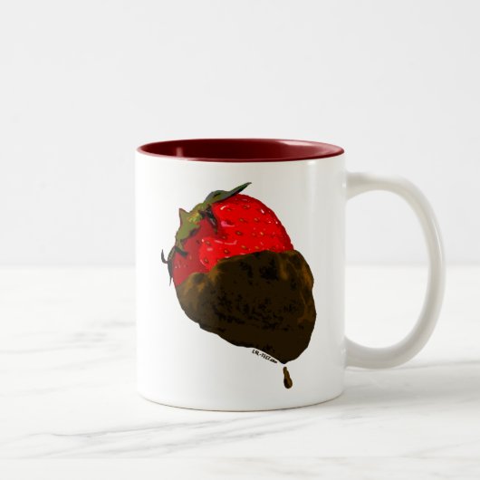 Tasse 2 Couleurs Fraise Chocolat-Couverte (Droit)