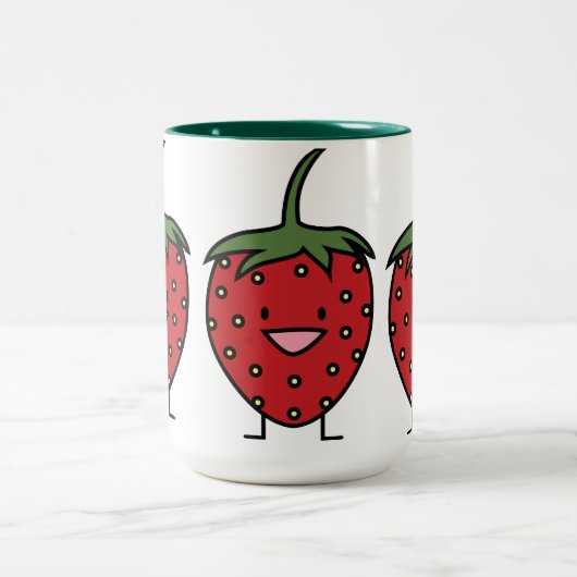 Tasse 2 Couleurs Fraise heureuse (Centre)