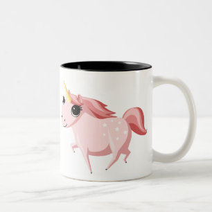 Tasse 2 Couleurs Fraise la licorne rose