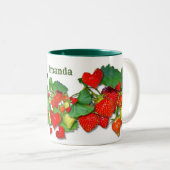 Tasse 2 Couleurs Fraises colorées personnalisables (Devant droit)