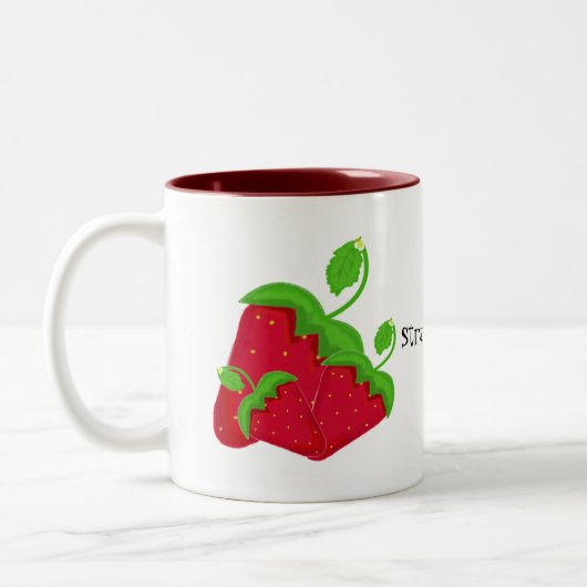 Tasse 2 Couleurs Fraises rouges juteuses (Gauche)