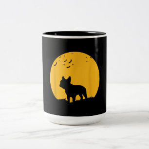 Tasse 2 Couleurs Français Bulldog Moon Halloween Conception inspiré