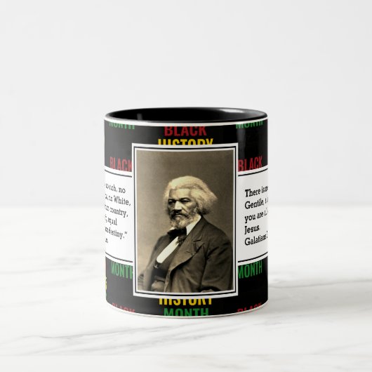 Tasse 2 Couleurs FREDERICK DOUGLASS | Citation de l'histoire noire (Centre)