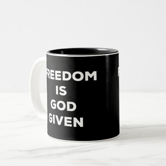 Tasse 2 Couleurs Freedom Is God Given (Devant gauche)