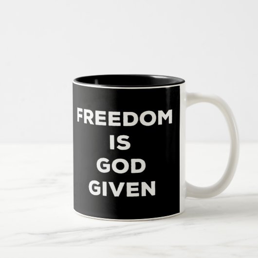 Tasse 2 Couleurs Freedom Is God Given (Droit)