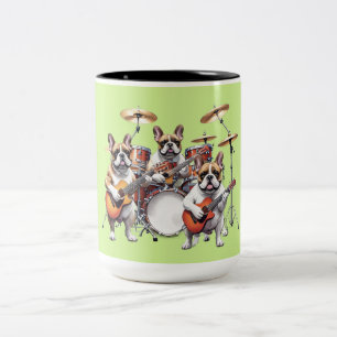 Tasse 2 Couleurs French Bulldog groupe de musique Französische Bull