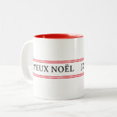 Tasse 2 Couleurs French Joyeux Noël Red Stripe Noël (Devant gauche)
