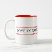 Tasse 2 Couleurs French Joyeux Noël Red Stripe Noël (Gauche)